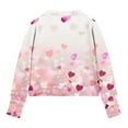 thumbnail image 4 of FAWUUDO Valentines Gift for Girls Big Youth Size Pullover Half Zip Stand Collar Thumb Hole Long Sleeve Casual Printed Sweatshirt Pink 7-8 Years, 4 of 5
