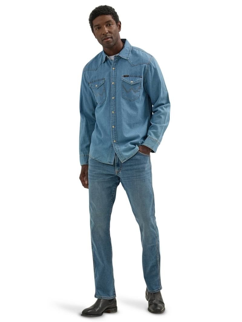 Wrangler® Men's Regular Fit Long Sleeve Denim Shirt, S-2XL