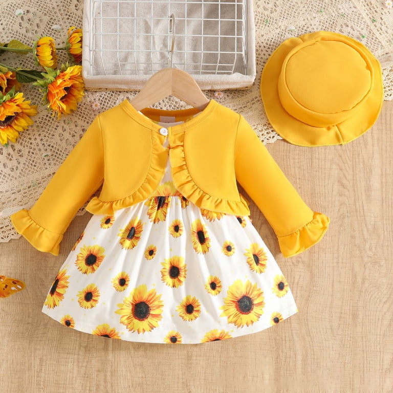gold toddler christmas dress Splozh Girls Dress and Cardigan Sleeveless Floral Print Tank Dresses and Bolero 2 Piece Kids Girl Spring and Fall Outfit Gold,12-18 Months Color:Taupe (Grey)