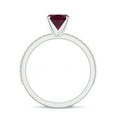 thumbnail image 3 of 1.94 CT Rhodolite Moissanite Ring Side Stone Engagement Ring in Sterling Silver/ White Gold Plated Cushion Shaped June Birthstone Wedding Ring, Birthday, Anniversary Jewelry, Ring Size 8, 3 of 4
