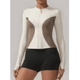 thumbnail image 6 of Top-kevin Women'S Sport Color-Block Jacket with Zipper Long Sleeve Tights Running Fitness Jacket Suitable for Cycling Yoga Sports, 6 of 6