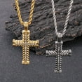 thumbnail image 5 of 14K Yellow Gold Cross Classic Necklace Pendant Waterproof Fashion Golden Silver Color Collar Jewelry New, 5 of 8