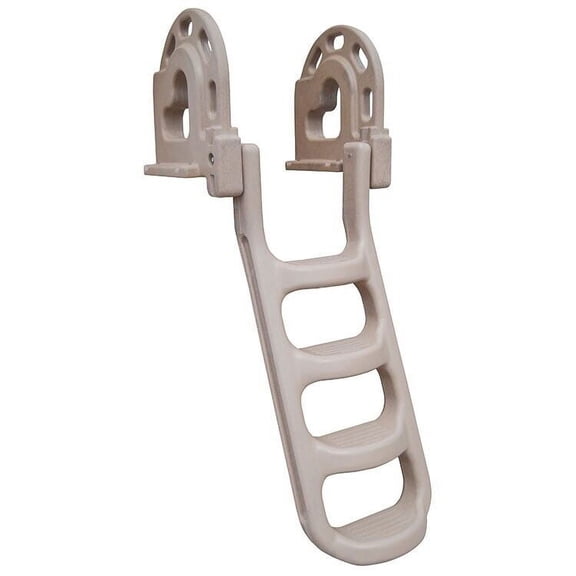 Dock Edge Dock Ladder,4 Step Flip Up,Stand Off - LLDPE, Sand