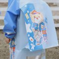 thumbnail image 5 of Hooded Transparent Raincoat Girl Boys Cartoon Rain Coat Hooded Outdoors Clear Waterproof Kids Toddler Children's Rainwear Protective Covers,Blue,6-8 Years, 5 of 7