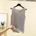 thumbnail image 5 of Liweisiy Women's Vintage Tank Tops Floral Sleeveless Crewneck Loose Fit Shirts Summer Casual Layering Tops Gray-3 2XL, 5 of 6