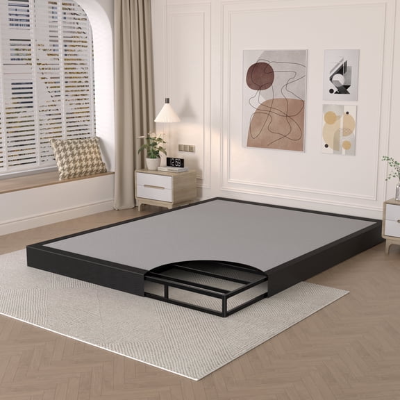 Awesofurni 5 inch Queen Box Spring, Heavy Duty Metal Mattress Foundation with Fabric Cover, Easy Assembly, Noise-Free