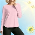 thumbnail image 6 of DailyTrove Women UPF50+ Sun Protection Long Sleeve Shirts Crew Neck Curved Hem Athletic Workout Tops with Thumb Holes, 6 of 9