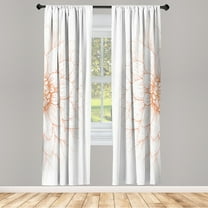 Ambesonne Dahlia Flower Curtains, Sunflower Like Petals, Pair of 28"x84", Dark Peach