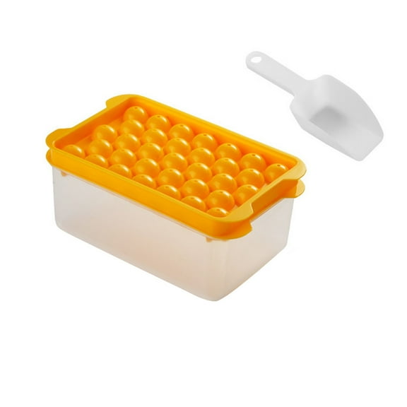 Ice Cube Tray, Ice Tray with Lid and Bin and Ice Scoop, Ice Cube Pop Out Tray, Ice Cube Trays for Freezer, Ice Cube Molds, BPA Free, Easy Release Stackble Spill-Resistant