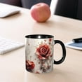 thumbnail image 4 of Rose Coffee Mug Ceramic Tea Cup 11oz Novelty Mugs with Handle Presents for Office Work Home, 4 of 6