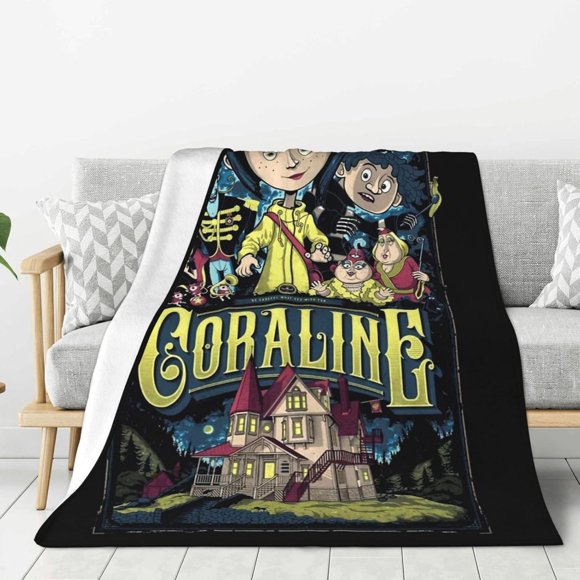 Couverture Jetée Coraline Ultra-Douce en Micro-Polaire Couverture de Lit Couverture en Flanelle Couvertures Légères Décoration Maison Cadeaux Couvertures pour Lit Canapé Sofa