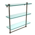 thumbnail image 2 of Triple Tiered Glass Shelf with Integrated Towel Bar - Antique Brass / 16 Inch, 2 of 2