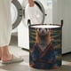 thumbnail image 5 of Fotbe Garden Meditating Weasel Cesto de Ropa con Asas, Cesto Impermeable de Gran Capacidad, Bolsa de Lavado para Dormitorio, Cesto de Ropa con Ruedas y Asas-Medium, 5 of 6