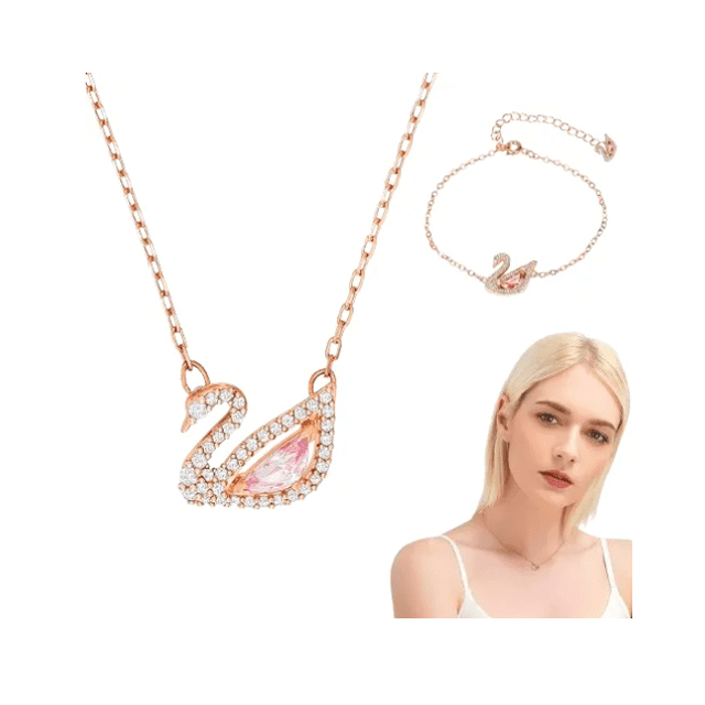 Collar De Cisne Xtellar Pequeño De Oro Rosa