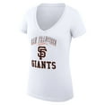 thumbnail image 2 of Women's G-III 4Her by Carl Banks White San Francisco Giants Super-Slim Fit Lightweight Team Logo Graphic V-Neck T-Shirt, 2 of 5