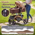 thumbnail image 4 of babyeap 2 in 1 Baby Stroller,Foldable Lightweight Carriage Reversible Bassinet Pram for Toddler,Travel Stroller with with Cup Holder,Brown, 4 of 13