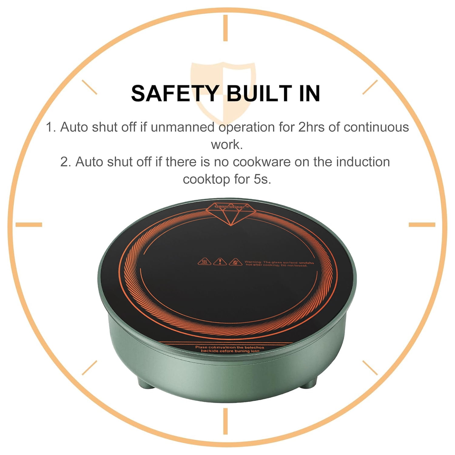 Abangdun 700W 85V~120V Induction Cooktop with 4-Cup 200ml Stainless Steel Moka Pot Mini Electric Stove Portable Small Hot Plate Cooker for Brewing Coffee Tea External Wired Control Panel