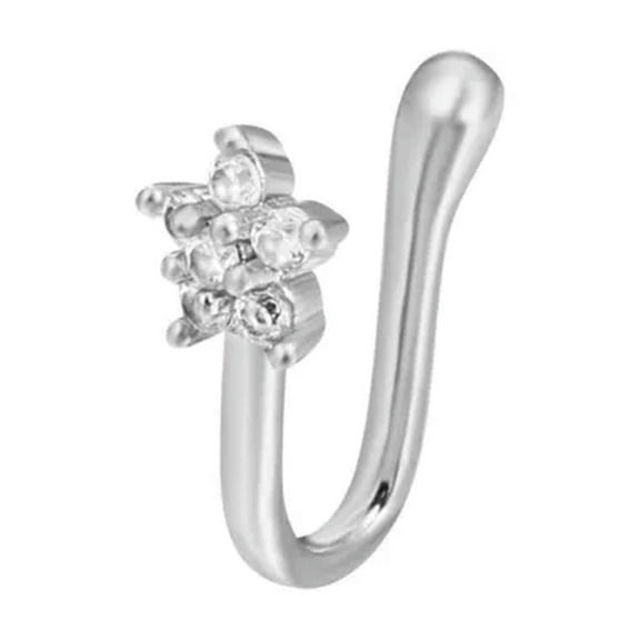 K-KED Fake Piercing Nostril Clip Fashion Cartilage Earrings Nose Cuff Ring Delicate Jewelry -5