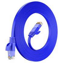 Cat6 Ethernet Cable 25ft, Blue - Flat High-Speed Network Cables for Gaming, Streaming, Router, Modem, PC, PS5, Xbox - Durable & Space-Saving Design