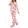 thumbnail image 5 of DISNIMO Dog Paw Heart Print Pajama for Women Set Long Sleeve Sleepwear 2 Piece Pjs Set with Long Pants Comfy Button Down Lounge Wear Sets Loose Fit Nightwear with Pocket, L, 5 of 7