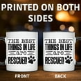 thumbnail image 4 of The Best Things In Life Are Rescued Mug | Dog Lover Gift | Rescue Dog Mug | Pet Adoption Mug | Dog Paw Print | Animal Rescue Mug - 11 Ounce Black Rim Handle Novelty Coffee Cup - WMUG0654-Black Rim, 4 of 5