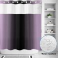 thumbnail image 2 of No Hook Shower Curtain, Purple Black Ombre Shower Curtains for Bathroom with See Through Top Window, Modern Gradient Abstract Art Waterproof & Washable Bath Curtain 66"x72", 2 of 9