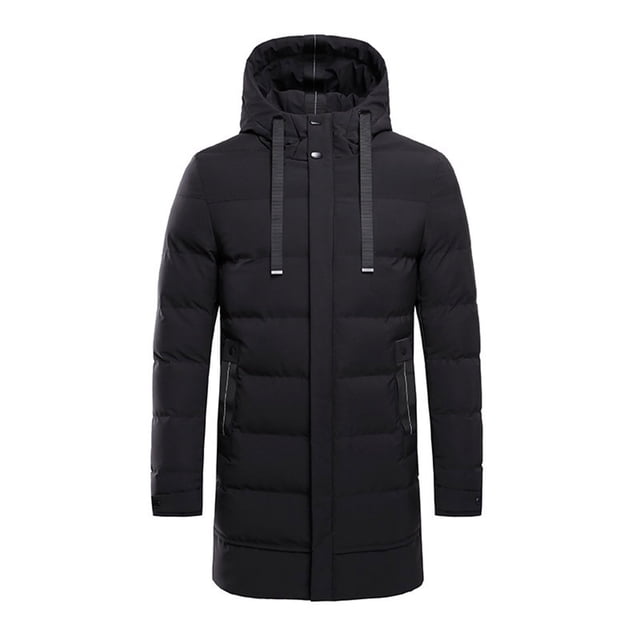 WRKEKC Men's Waterproof Insulated Jacket Hooded Windproof Winter Coat with Thermal Lock Technology and Zippered Pockets for Extreme Cold Weather Protection Black XXL