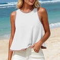 thumbnail image 6 of TGSLY Color Block Contrast Trim Tank Tops for Women Crew Neck Sleeveless Blouses A-Line Flowy Loose Fit Solid Color Going Out Tshirts S, 6 of 6