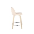 thumbnail image 6 of LumiSource Brown Toriano 24" Fixed Height Counter Stool - Set of 2, 6 of 7
