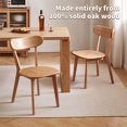 thumbnail image 4 of Solid Oak Dining Chairs Set of 2, Vintage Wooden Side Chairs for Farmhouse Kitchen or Restaurant,Natural Wood, 4 of 12