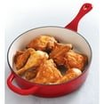 thumbnail image 6 of Crock-Pot Artisan 3.5 Quart Deep Enameled Cast Iron Cooking Saute Pan w/Lid, Red, 6 of 11