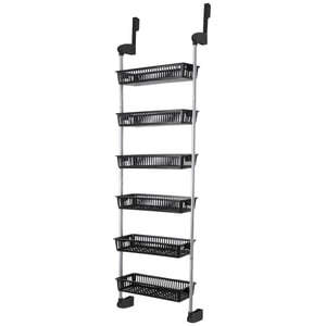 Smart Design 6-Tier Steel Over The Door Organizer - Black