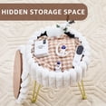 thumbnail image 4 of Taburete de tocador Storage Ottoman Wimarsbon, redondo y moderno, blanco, 4 of 7