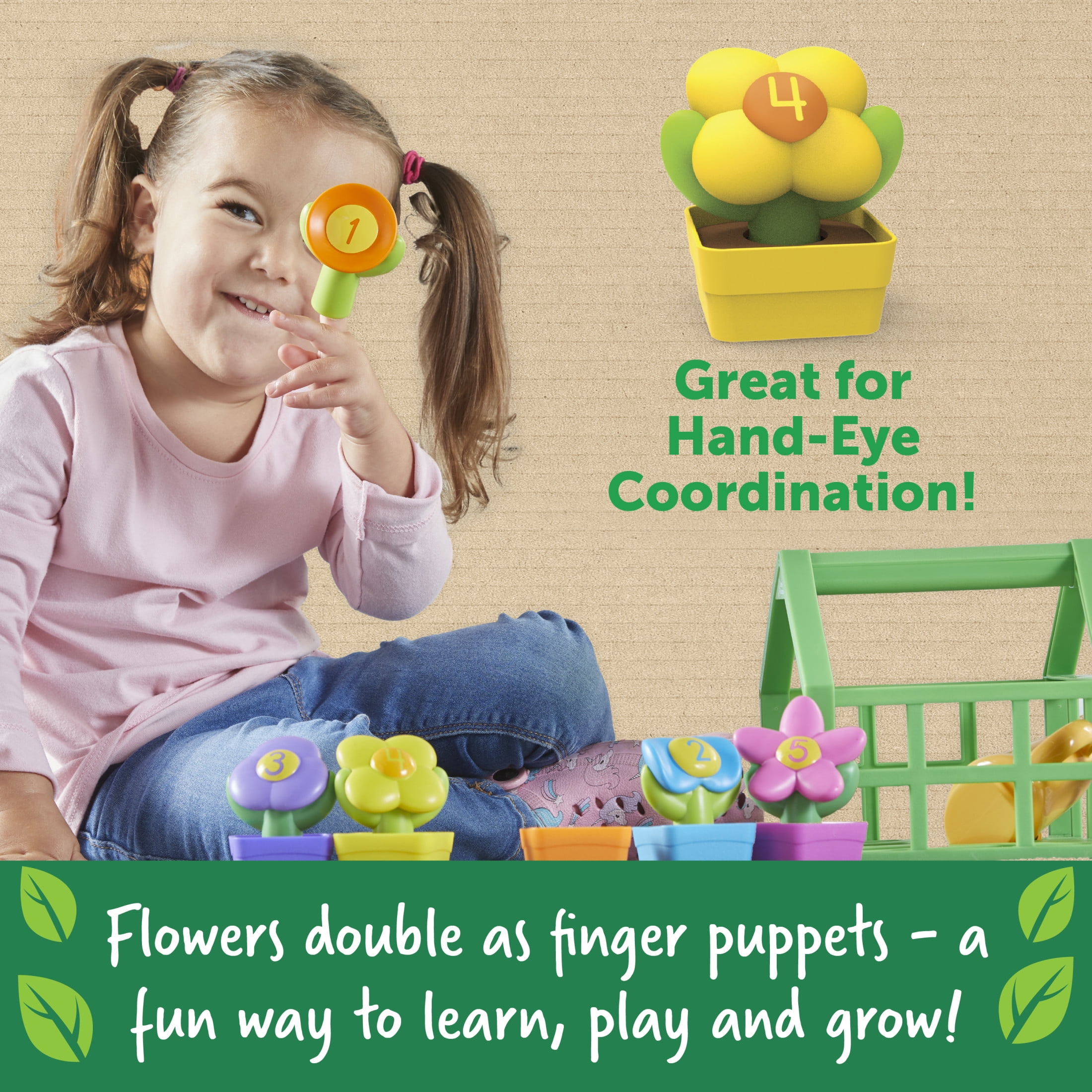 Learning Resources Growing Greenhouse Color & Number Playset, 12 Pieces, Ages 18 Months+