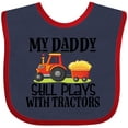 thumbnail image 3 of Inktastic Farming Daddy Plays with Tractors Boys or Girls Baby Bib, 3 of 4