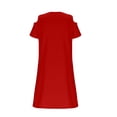 thumbnail image 6 of FSYBOA Girls Summer Dresses, Crew Neck Casual Short Sleeve Cold Shoulder Kids Dresses with Pockets Red Size 11-12 T, 6 of 6