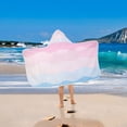 thumbnail image 2 of Yayeee Kids Hooded Towels Toddler Soft Absorbent Beach Bathing Wrap 50" x 23.5", Light Pink Stripes, 2 of 5