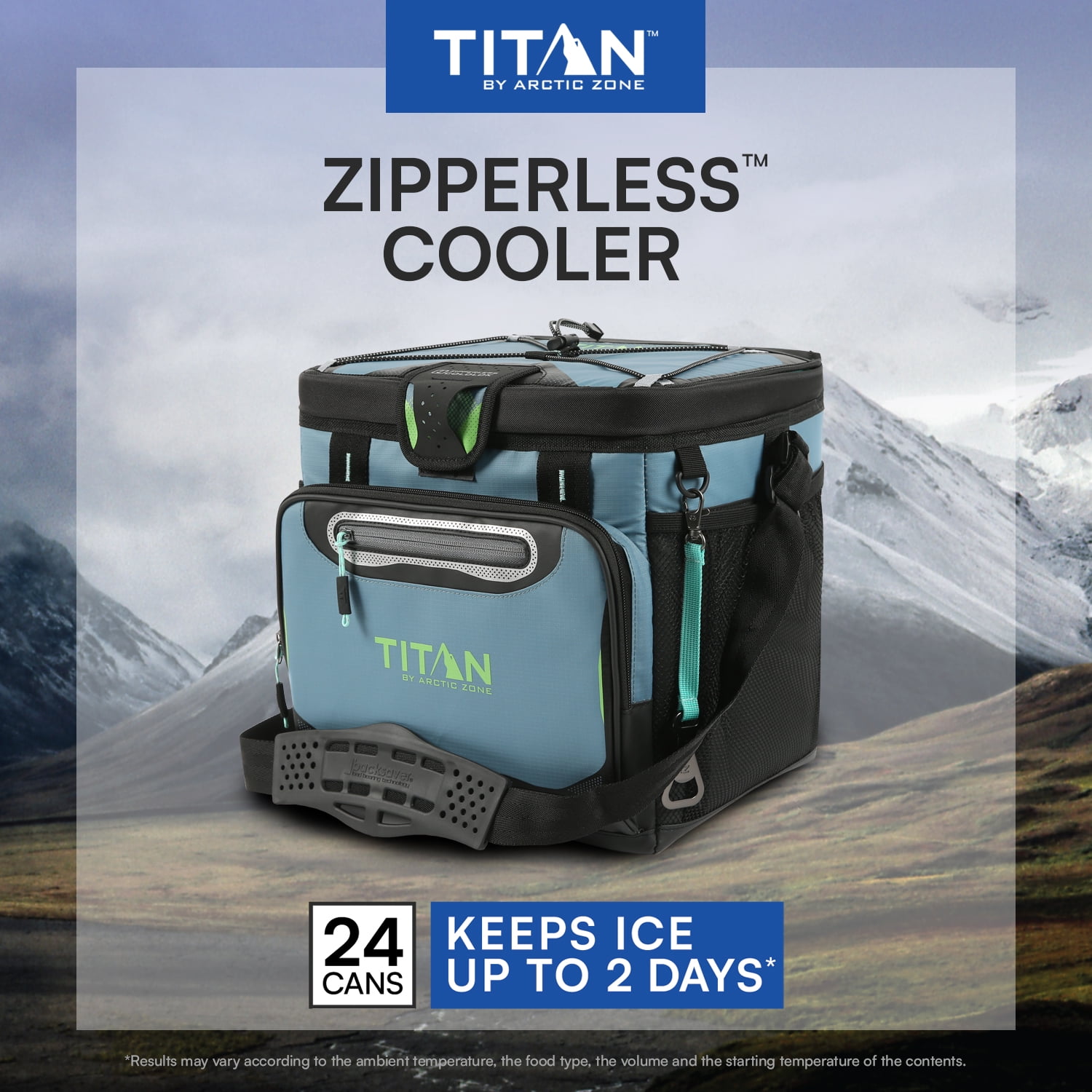 Titan by Arctic Zone 24 Can Zipperless Soft Cooler, Ocean