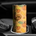 thumbnail image 3 of 20oz Happy Thanksgiving Turkey Fall Leaves Pumpkin Skinny Tumblers Stainless Steel Tumbler with Lid and Straw,Vacuum Insulated Double Wall Travel Tumbler Cups with Cleaning Brush for Coffee,Tea, 3 of 6