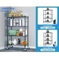 thumbnail image 4 of 4 Tier Shelf Organizer for Kitchen, 1400lbs Capacity Height Adjustable Wire Shelving Unit Rack 35.6Lx14Wx61.8H Metal Bathroom Storage Shelves for Bedroom Laundry Room Metal Shelves with Wheels, 4 of 7