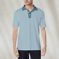 thumbnail image 2 of NAMTYQX T Shirts for Man Short Sleeve Loose Casual Button Lapel Neck Plus Size Mens Polo Shirts Short Sleeve Light Soft Mens Short Sleeve Shirts Turquoise Size M, 2 of 4