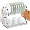 thumbnail image 1 of Dish Drying Rack Stainless Steel Dish Drainers Over The Sink Multi-Functional Dish Rack for Kitchen Countertop with Removable Drying Drainboard Chopsticks Knives Cutting Board Holder (2-Tier), 1 of 8
