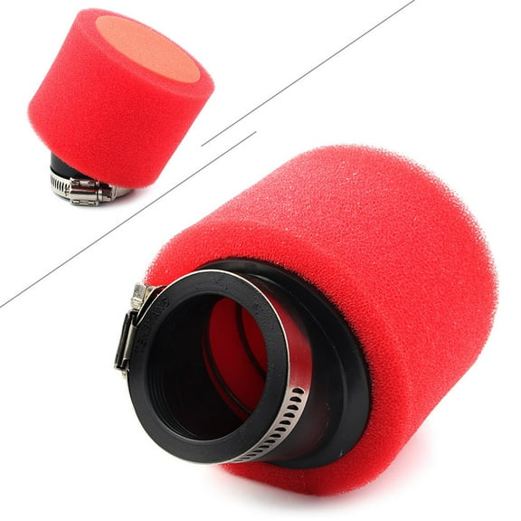 ZS 50mm Red Motorcycle Air Filter Angled for ATV Go Kart Moped Scooter Pocket Dirt Bike