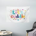 thumbnail image 1 of Lets Cuddle Tapestry, Colorful Doodle Illustration of Lettering with Swirls Hearts and Funky Motifs, Wall Hanging for Bedroom Living Room Dorm Decor, 60"W X 40"L,Multicolor, by Ambesonne, 1 of 2