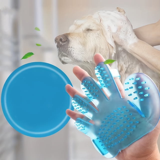 1pc Pet Bathing Massage Glove Brush For Dogs, Rubber Material With Soft Bristles, Random Color Selection, Assorted Color