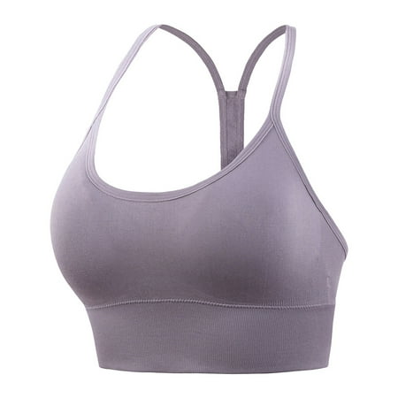 

Spdoo Women Sports Bra Beautiful Back Large Yoga Support Padded Bra Purple 2XL