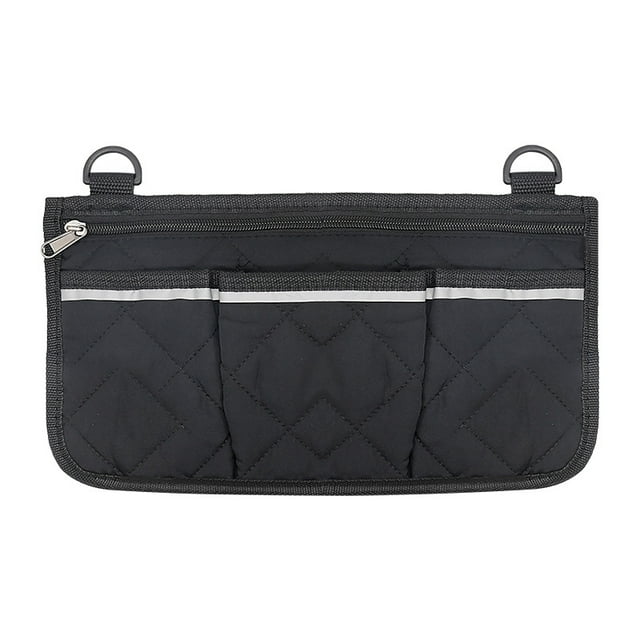 Shisuyan 2 Pcs Sac Latéral pour Fauteuil Roulant avec Bandes Réfléchissantes : Pochette de Rangement Multi-Poches pour Accoudoirs de Fauteuils Roulants - Sac Latéral pour Déambulateur et Roulettoirs