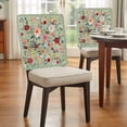 thumbnail image 4 of Colorful Flowers Square Chair Covers Set of 4 Spring Vintage Watercolor Floral Leaves Green Chair Back Covers Stretch Removable Washable Slipcovers Protector for Dining Room Kitchen Party Decor, 4 of 9