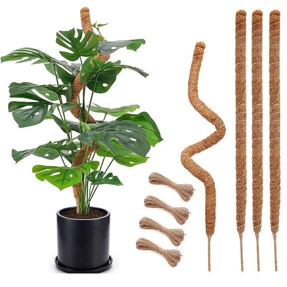 Bohorizon Moss Pole, 28 inch Moss Poles for Climbing Plants, Monstera Plant Support, Pack of 4