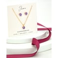thumbnail image 2 of Ensemble Boucles d'Oreilles et Colliers Goldtone June Alexandrite Birthstone CZ, 2 of 2